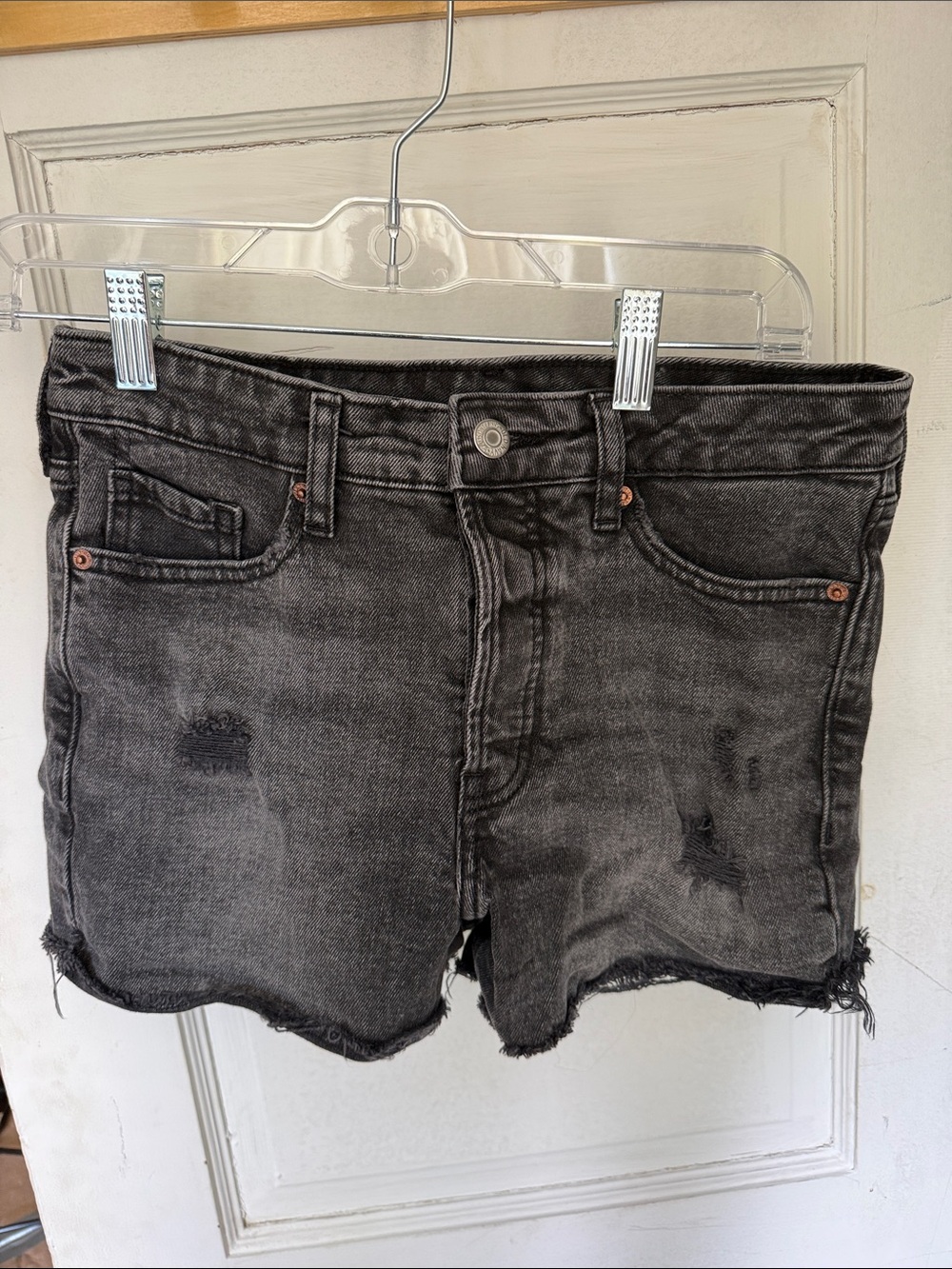 Old Navy Black Distressed Denim Shorts